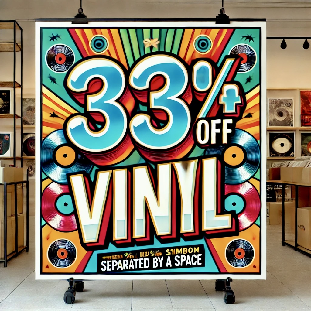 DALL·E 2024-11-27 14.43.55 - A vibrant promotional sign for a record store, featuring a bold ...jpeg