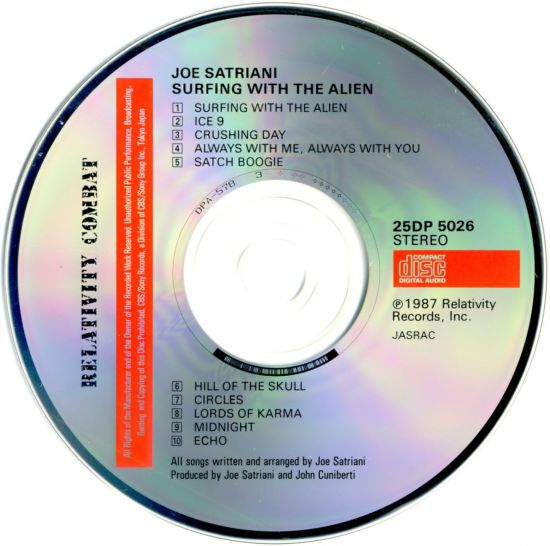 Joe Satriani - Surfing With the Alien. Relativity Records 25DP 5026. 1987..jpg