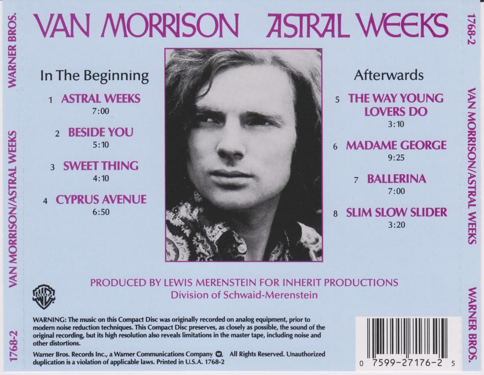 Van Morrison - Astral Weeks. 7599 27176-2. 1990..jpg